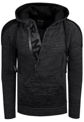 Rusty Neal Kapuzensweatshirt Knitwear Grau/Dunkelgrau/Schwarz