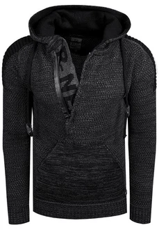 Rusty Neal Kapuzensweatshirt Knitwear Grau/Dunkelgrau/Schwarz