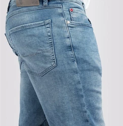 MAC Jeansbermuda Jogn Bermuda Blau/Hellblau/Lila
