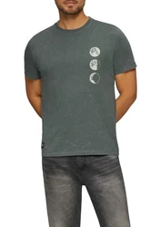 s.Oliver T-Shirt mit Frontprint Dunkelgrün/Grün