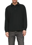 s.Oliver Langarm-Poloshirt mit Logo Stickerei Schwarz