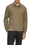 s.Oliver Langarm-Poloshirt mit Logo Stickerei Khaki/Dunkelgrün/Braun/Beige