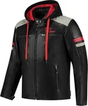 Rusty Stitches Motorradjacke Jari Hooded V2 Rot/Schwarz/Dunkelrot