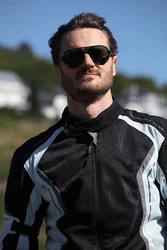 Modeka Motorradjacke Khao Air Weiß/Grau/Grün/Schwarz/Türkis