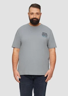 s.Oliver Kurzarmshirt T-Shirt mit Crew Neck und Frontprint Artwork Grau/Hellgrau s.Oliver Kurzarmshirt T-Shirt mit Crew Neck und Frontprint Artwork Grau/Hellgrau