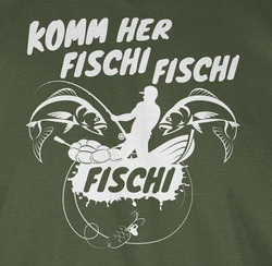 Shirtracer T-Shirt Komm her Fischi Angler Geschenke Grün/Dunkelgrün