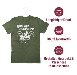 Shirtracer T-Shirt Komm her Fischi Angler Geschenke Grün/Dunkelgrün