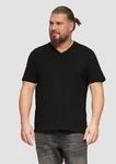s.Oliver T-Shirt mit V-Ausschnitt und Logo-Print Artwork Schwarz/Braun