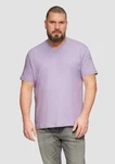 s.Oliver T-Shirt mit V-Ausschnitt und Logo-Print Artwork Lila