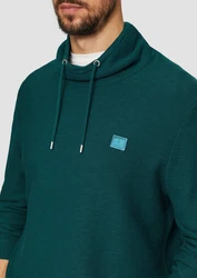 s.Oliver Strickpullover mit Schalkragen Grün/Dunkelgrün/Türkis