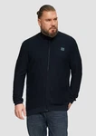 s.Oliver Outdoorjacke Strukturierte Strickjacke mit Logo-Patch Dunkelblau/Hellblau/Blau/Türkis