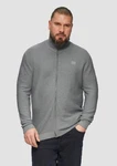 s.Oliver Outdoorjacke Strukturierte Strickjacke mit Logo-Patch Hellgrau/Grau/Dunkelgrau