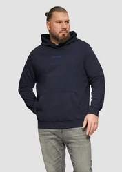 s.Oliver Sweatshirt Hoodie Relaxed Fit Artwork Dunkelblau