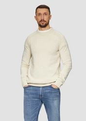 s.Oliver Crew-Neck Pullover Weiß/Beige/Creme/Khaki/Gelb