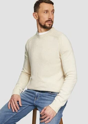 s.Oliver Crew-Neck Pullover Weiß/Beige/Creme/Khaki/Gelb