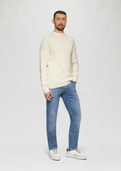 s.Oliver Crew-Neck Pullover Weiß/Beige/Creme/Khaki/Gelb
