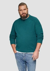 s.Oliver Strickpullover Crew-Neck-Pullover Türkis/Grün