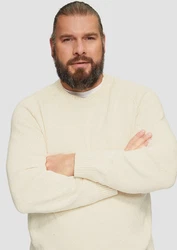 s.Oliver Strickpullover Crew-Neck-Pullover Beige/Weiß/Khaki