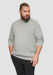 s.Oliver Strickpullover Crew-Neck-Pullover Grau/Hellgrau