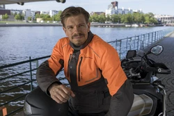 Lindstrands Motorradjacke Halden Orange/Grau/Braun