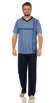 EloModa Pyjama Herren Sommer (2 tlg) Grau/Hellblau/Blau EloModa Pyjama Herren Sommer (2 tlg) Grau/Hellblau/Blau