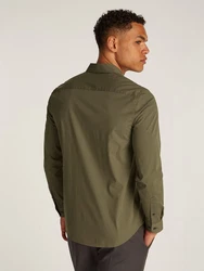 Calvin Klein Businesshemd STRETCH POPLIN SLIM SHIRT Dunkelgrün/Khaki