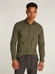 Calvin Klein Businesshemd STRETCH POPLIN SLIM SHIRT Dunkelgrün/Khaki