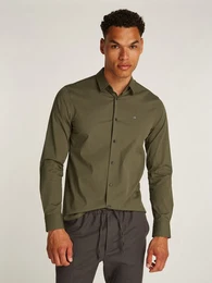 Businesshemd STRETCH POPLIN SLIM SHIRT mit Logo auf der Brust