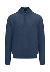 FYNCH-HATTON Troyer mit Logo an der Brust Blau/Dunkelblau