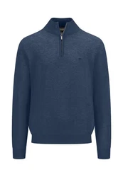 FYNCH-HATTON Troyer mit Logo an der Brust Blau/Dunkelblau