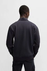 BOSS ORANGE Sweatshirt mit Polokragen Dunkelblau/Blau