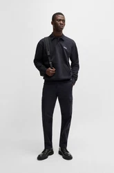 BOSS ORANGE Sweatshirt mit Polokragen Dunkelblau/Blau