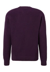 BOSS ORANGE Strickpullover Alamaka mit Rundhalsausschnitt aubergine
