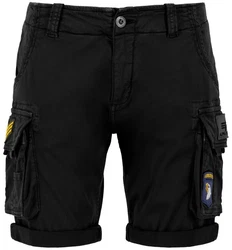 Alpha Industries Crew Short Patch Shorts Schwarz/Dunkelblau/Gelb