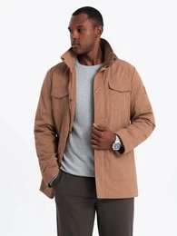 Langjacke Leichte Herrenjacke mit Stehkragen und Taschen