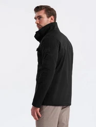 OMBRE Langjacke mit Stehkragen und Taschen Schwarz/Beige