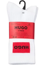 HUGO Freizeitsocken QS RIB LABEL Weiß/Rot/Creme