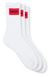 HUGO Freizeitsocken QS RIB LABEL Weiß/Rot/Creme