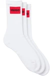 HUGO Freizeitsocken QS RIB LABEL Weiß/Rot/Creme