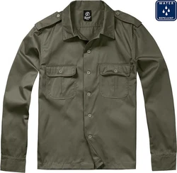 Brandit US Langarmhemd Dunkelgrün/Braun/Khaki