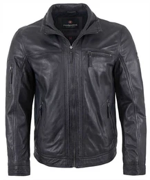 Lederjacke Brice - Herren Lederjacke Neuseelndisches Lammnappa navy/anthra