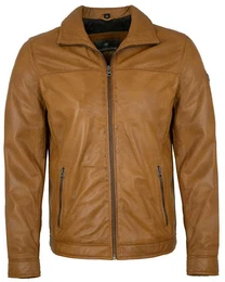 Lederjacke Matteo - Herren Lederjacke Lammnappa haselnuss