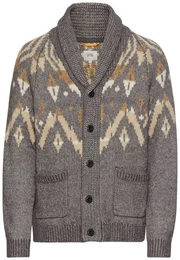 Strickjacke aus Baumwollmix Schalkragen