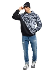 CARLO COLUCCI Hoodie Draicchio Schwarz/Dunkelblau/Hellblau/Orange