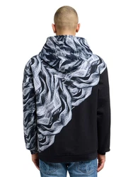 CARLO COLUCCI Hoodie Draicchio Schwarz/Dunkelblau/Hellblau/Orange