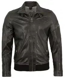 Lederjacke Gmcanjon Gipsy - Herren Lederjacke Blouson Pilotenjacke Lammnappa black