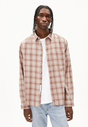 Armedangels Langarmhemd PAANAO Herren Hemd Braun/Beige