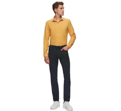 D'S DAMAT Langarmhemd Twn Slim Fit Oxford-Hemd Gelb