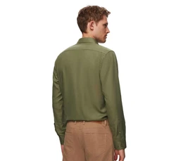D'S DAMAT Langarmhemd Twn Slim Fit Oxford-Hemd Khaki/Dunkelgrün/Grün/Türkis