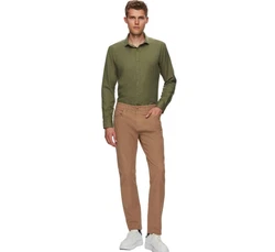 D'S DAMAT Langarmhemd Twn Slim Fit Oxford-Hemd Khaki/Dunkelgrün/Grün/Türkis